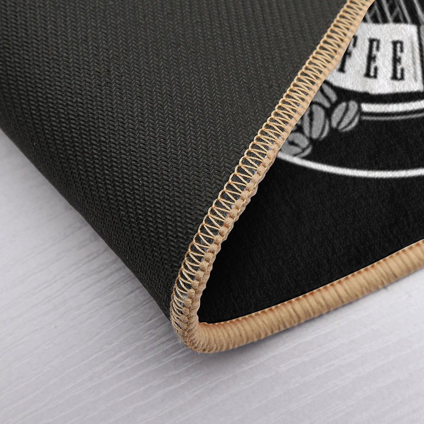 Cawfee Time Crow in White by Sabtastic  Anti-Trip Bath Mat