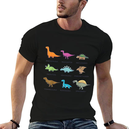Cool Trendy Dino Chart Identification Designs Unisex-Adults  Kids Dinosaur Themed  Polyester Blend T-Shirt
