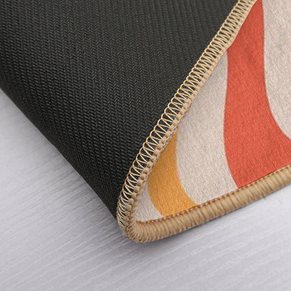 Retro Liquid Swirl Abstract Pattern in Retro Pink And Orange Durable Bath Mat