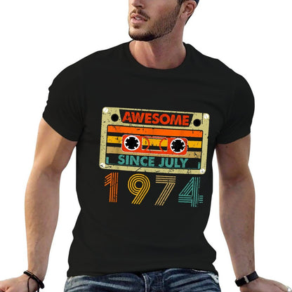 Awesome Since July 1974 50 Years Old 50th Birthday  Oversized Silhouette T-Shirt