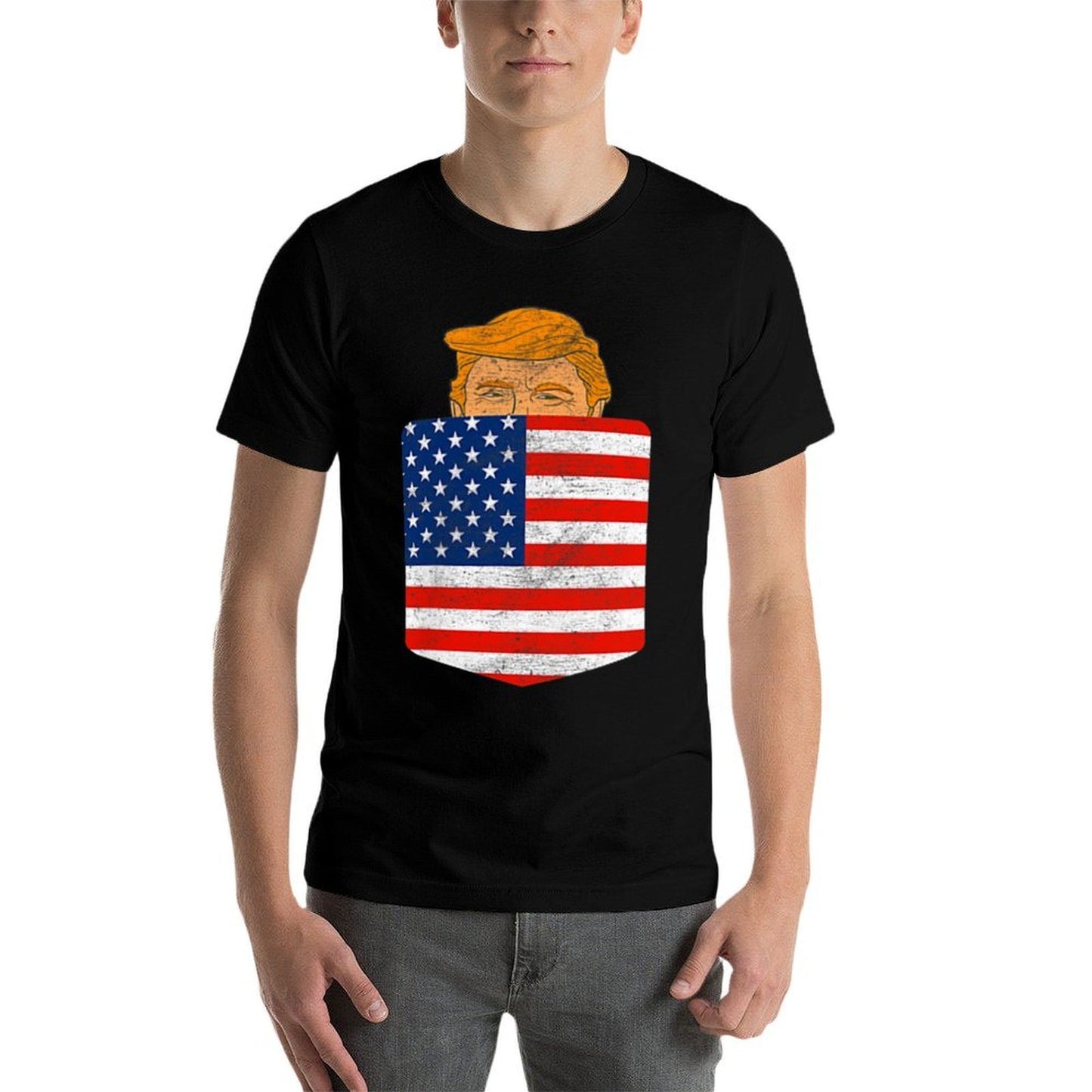 Trump In Your Pocket USA Election Trump For 2024 4th Of July  Oversized Silhouette T-Shirt
