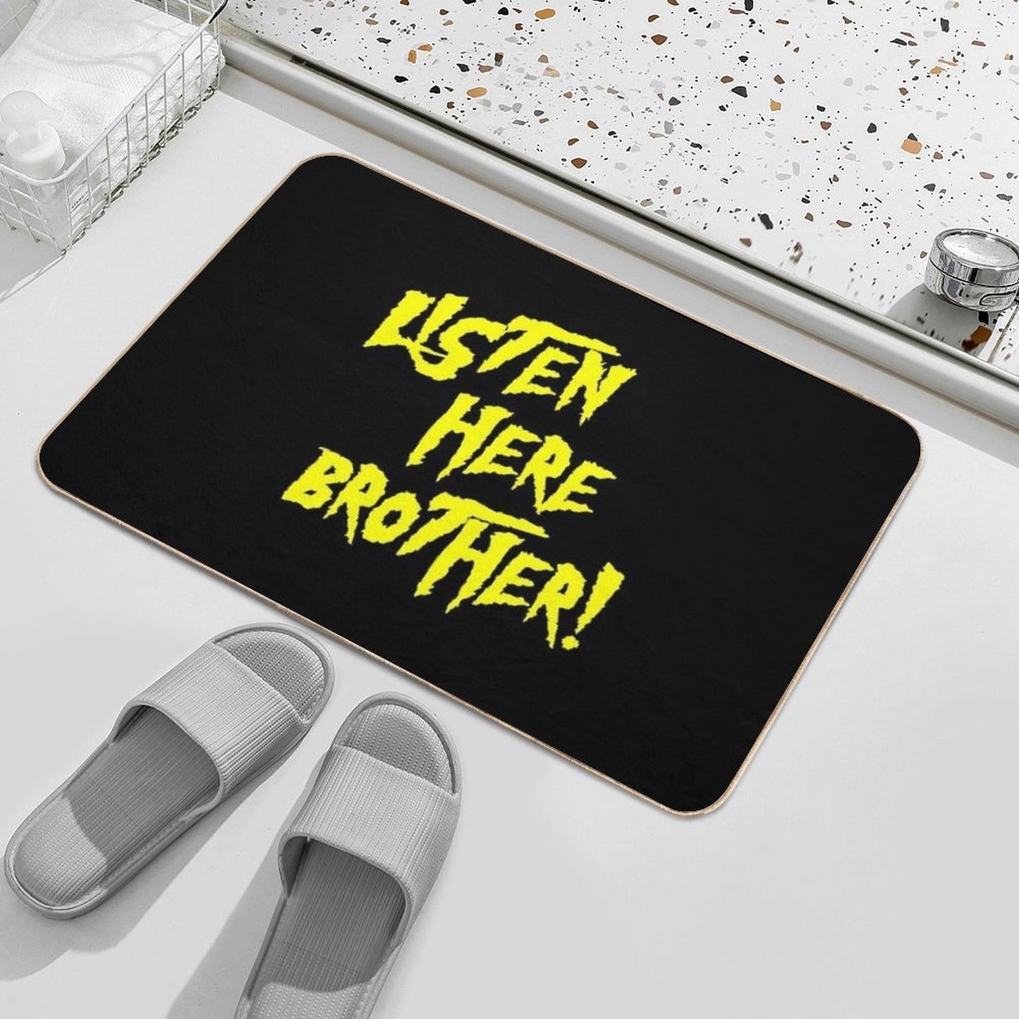 Listen Here Brother - Pro Wrestling Durable Bath Mat