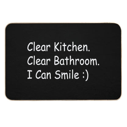 Clear Kitchen Clear Bathroom  I Can Smile )  Fade-Resistant Bath Mat