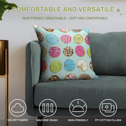 Sweet Donuts Soft Ultra-Soft Texture Throw Pillow