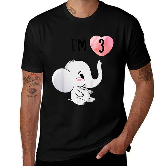 Kids Elephant Birthday 3 Years Old Birthday Outfit Kids  Moisture-wicking T-Shirt