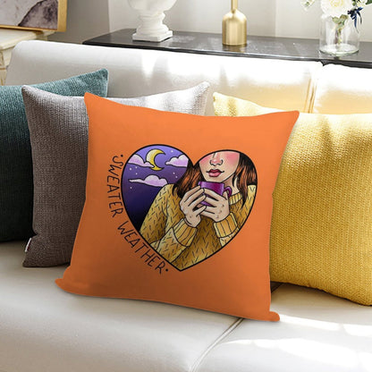 Sweater Weather Soft Easy Maintenance Throw Pillow