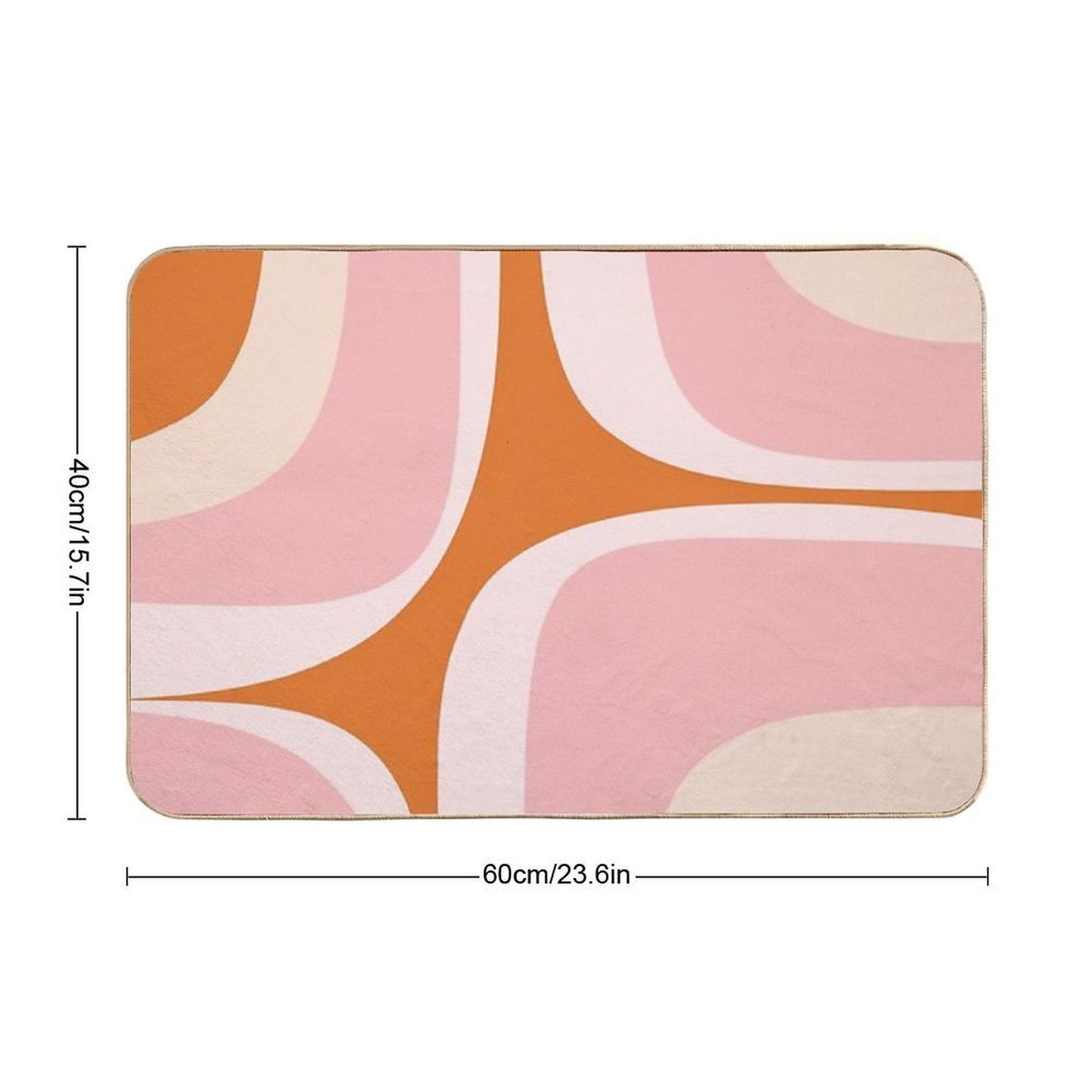 Retro Groove Pink And Orange Minimalist Abstract  Fade-Resistant Bath Mat
