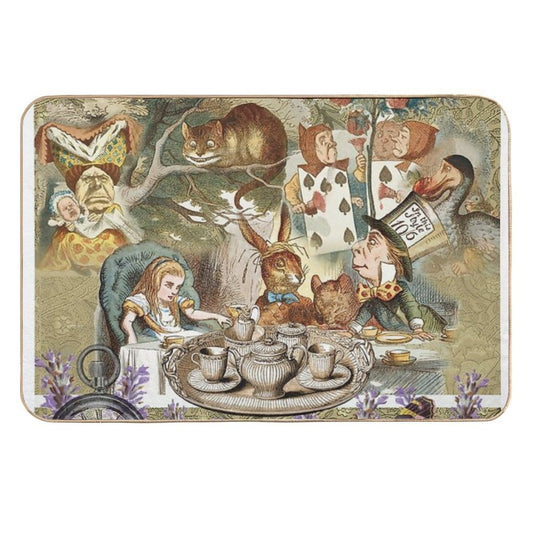 Alice in Wonderland Tea Party  Non-Slip Bath Mat