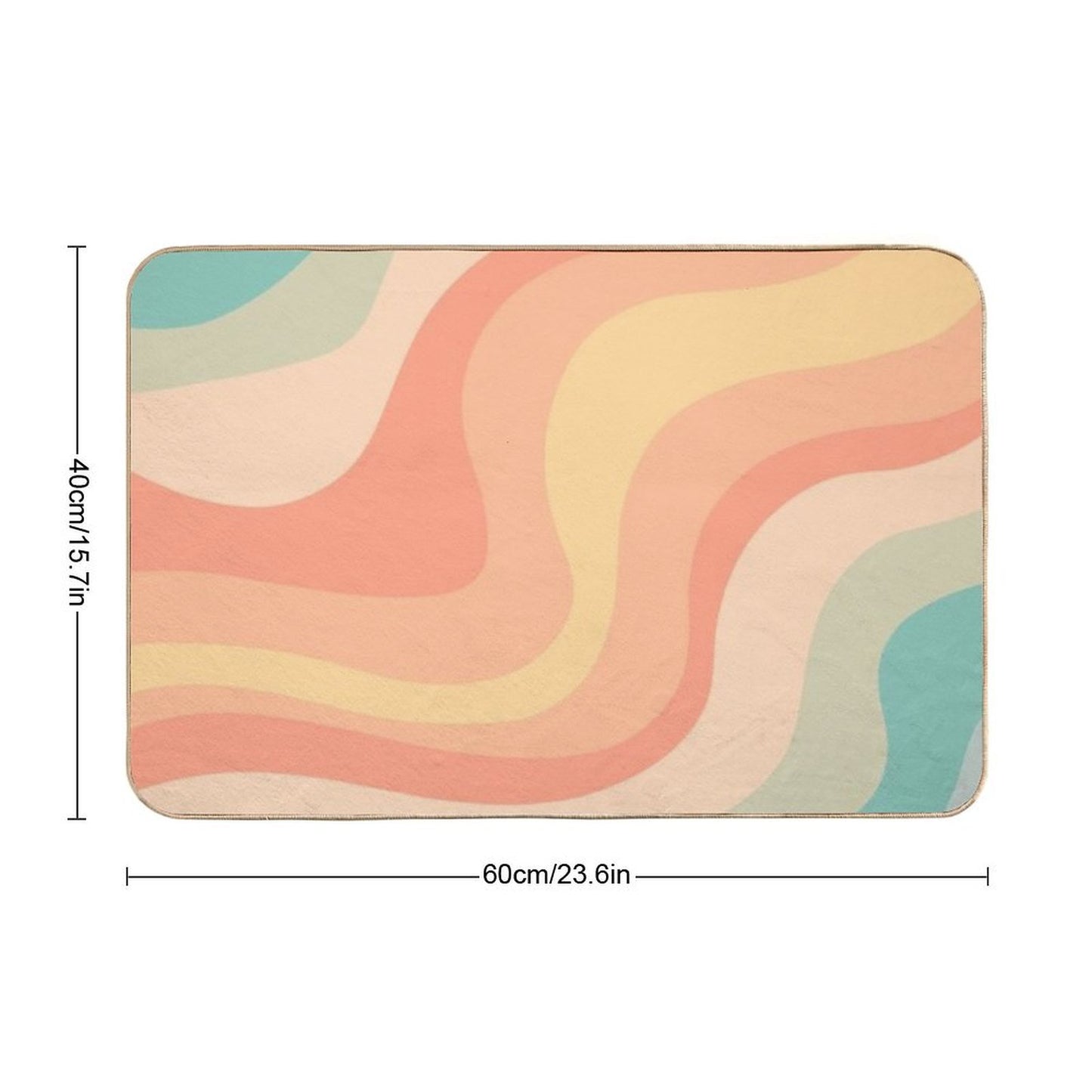 Vintage Groovy Rainbow  Anti-Trip Bath Mat