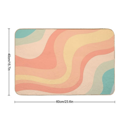 Vintage Groovy Rainbow  Anti-Trip Bath Mat