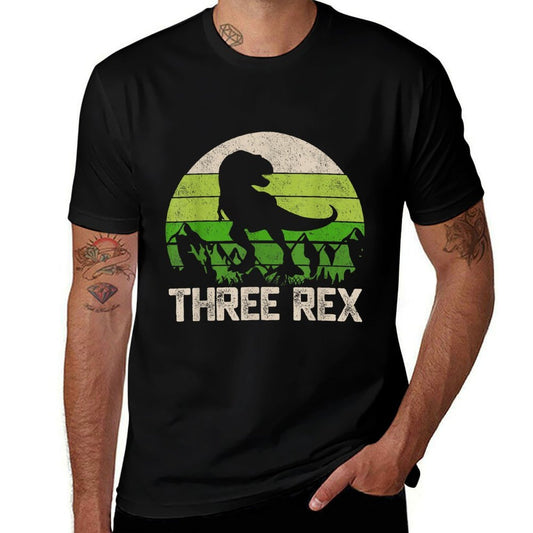 3 Year Old 3rd Birthday Three Rex Kids  Slim-fit Cut T-Shirt