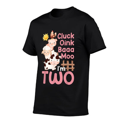 Oink Baa Neigh Cluck Moo I'm Two 2 Farmer 2nd Birthday Farm  Versatile T-Shirt