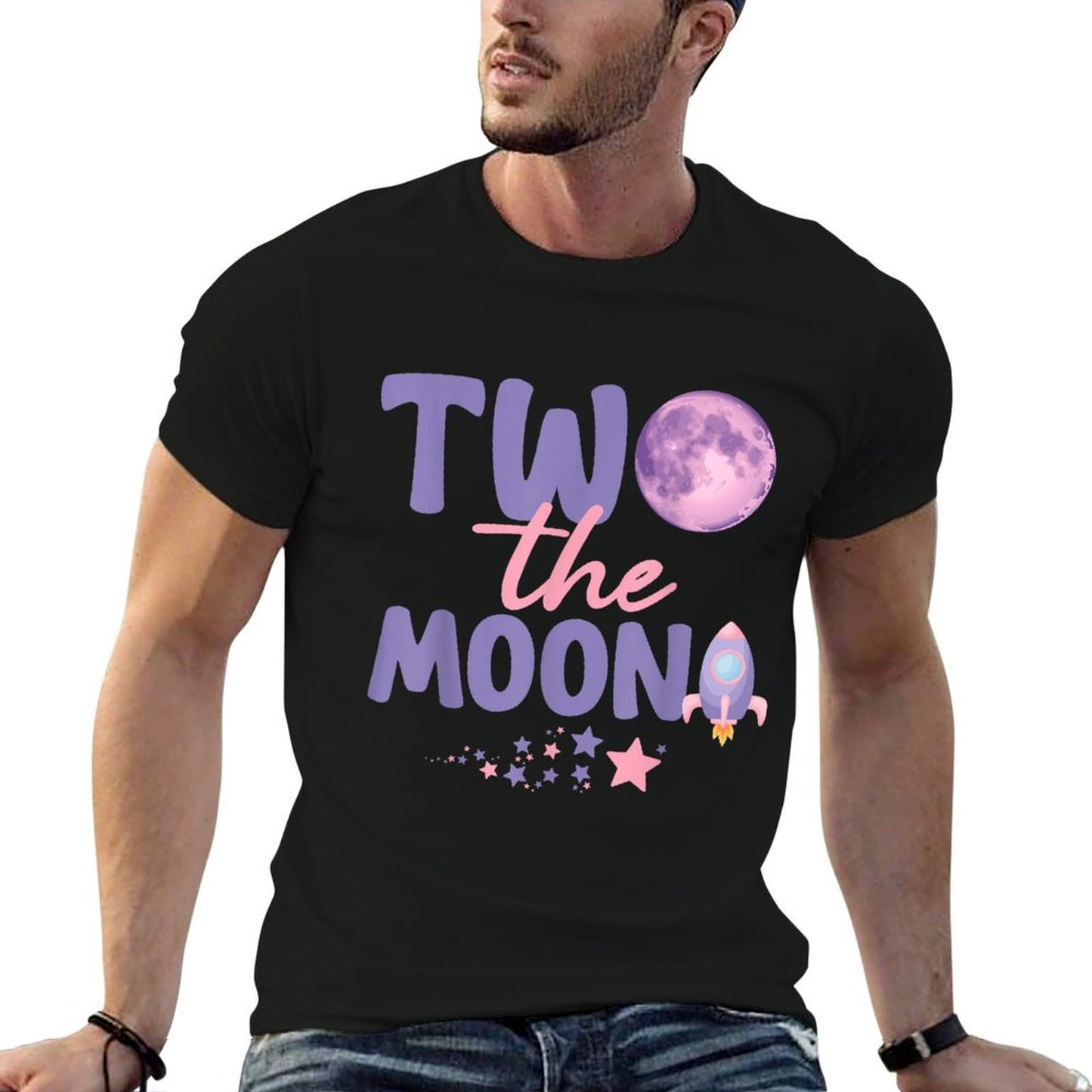 Two The Moon Birthday Outfit Girl 2 Year Old 2nd Birthday  High-quality Stitching T-Shirt