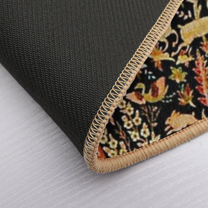 Antique Floral Persian Carpet with Animals Print  Eco-Friendly Bath Mat