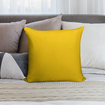 Solid Plain Mid Yellow Soft Gift Ready Throw Pillow