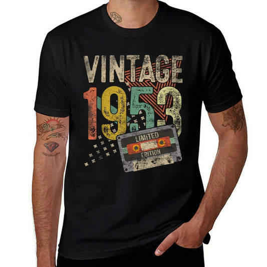 Vintage 1953 72nd Birthday Gifts For Men Women 72 Year Old  Summer-ready Fabric T-Shirt