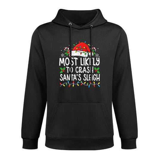 Most Likely to Crash Santa Sleigh Family Matching Christmas All-Day Comfort Hoodie