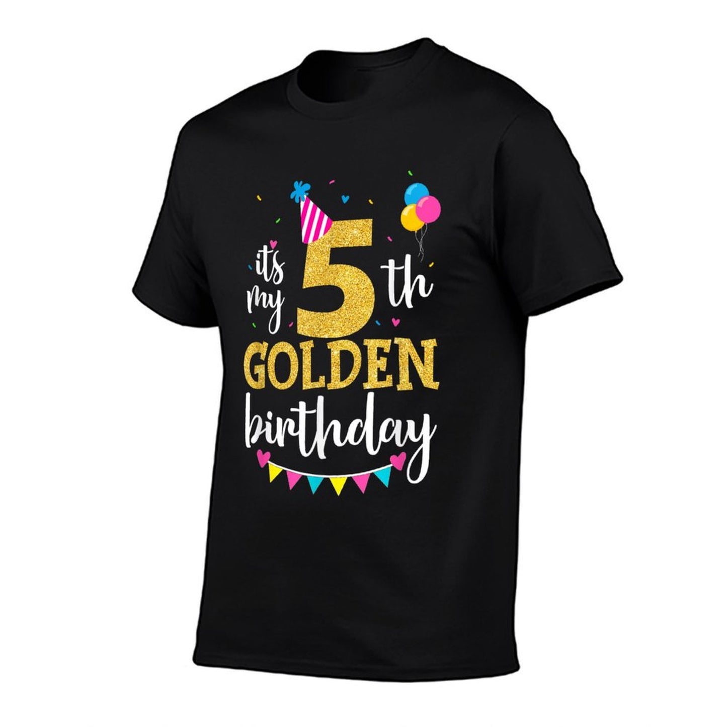 It's My 5th Golden Birthday 5 Year Old Bday Kids Born 2018  Relaxed-fit T-Shirt