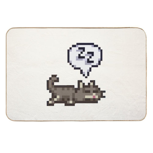 Stardew Valley Sleeping Cat Sploot  Eco-Friendly Bath Mat