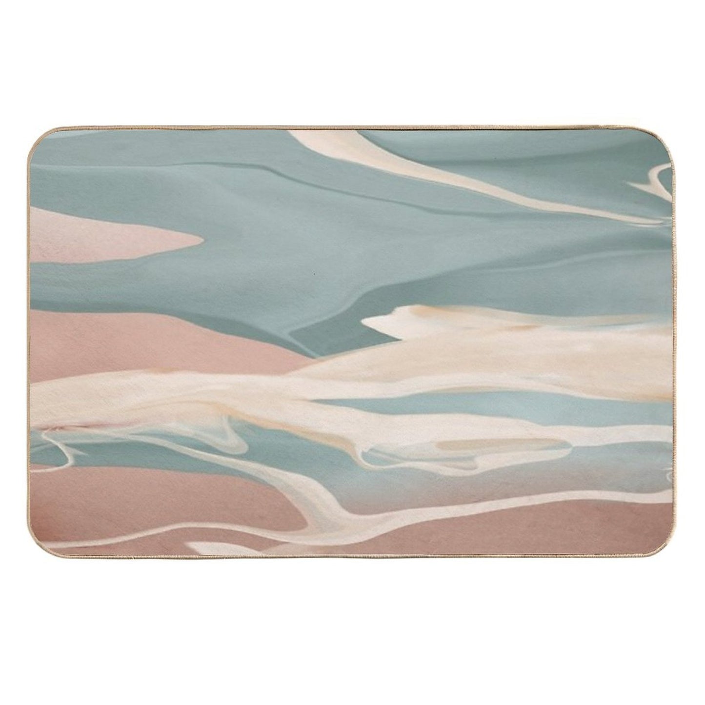 Minty Waves Abstract  Anti-Trip Bath Mat