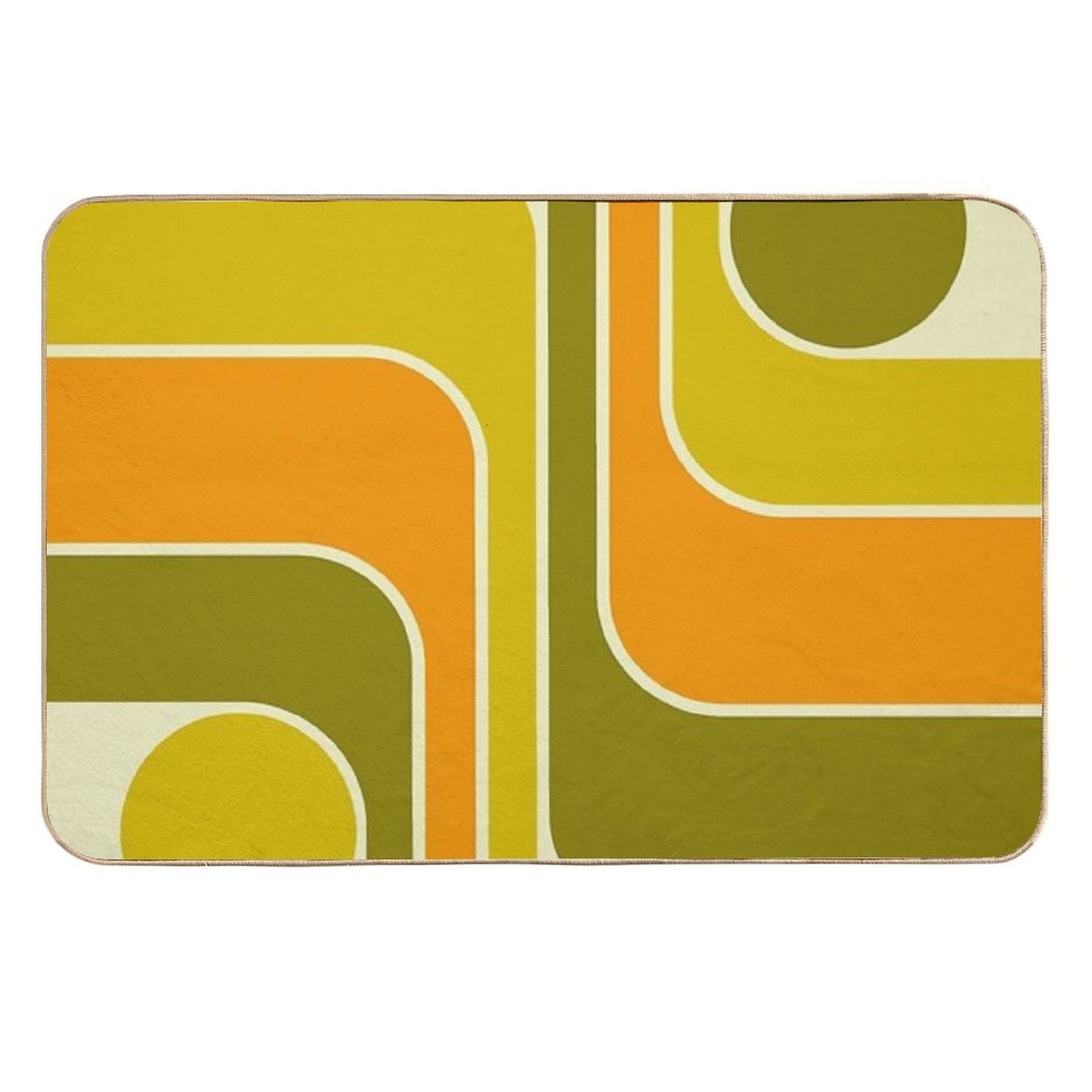 Retro Geometric Design 674  Absorbent Bath Mat