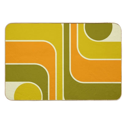 Retro Geometric Design 674  Absorbent Bath Mat