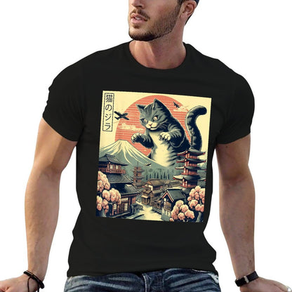 Catzilla Cat Japanese Art Funny Cat Gifts For Men Women Kid  Affordable Price T-Shirt