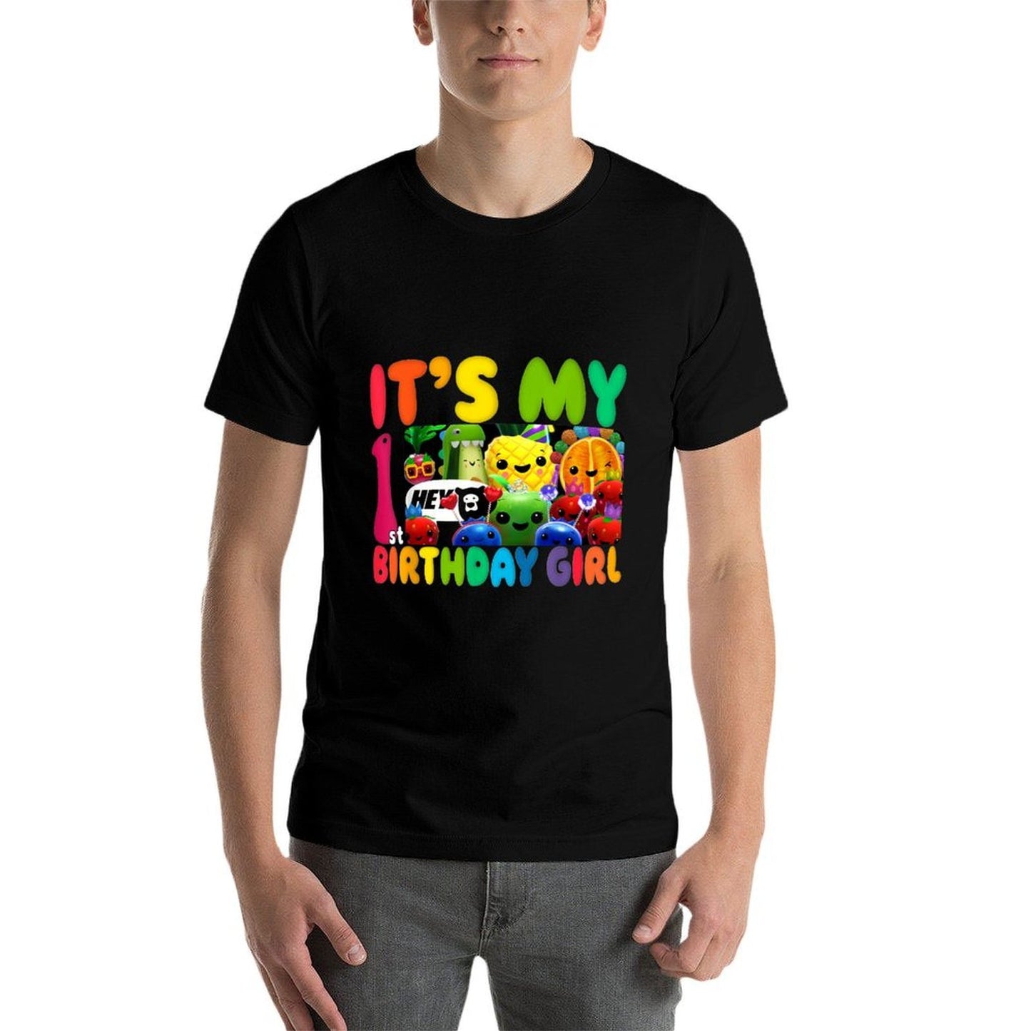 Kid Its My 1st Birthday Girl 1 Year Old Fruit Birthday Party  Cotton T-Shirt