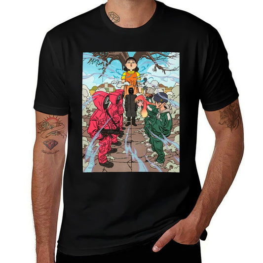 Squid Game Iconic Red Light Green Light Game Chest Poster Premium  Cotton T-Shirt