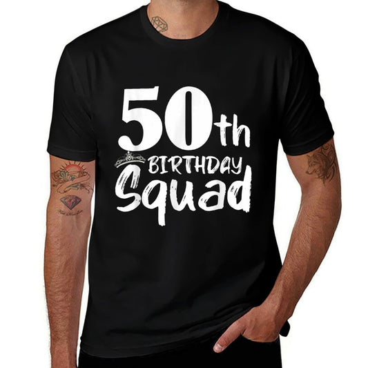 Funny 50th Birthday Squad Party Fifty Old  Versatile T-Shirt