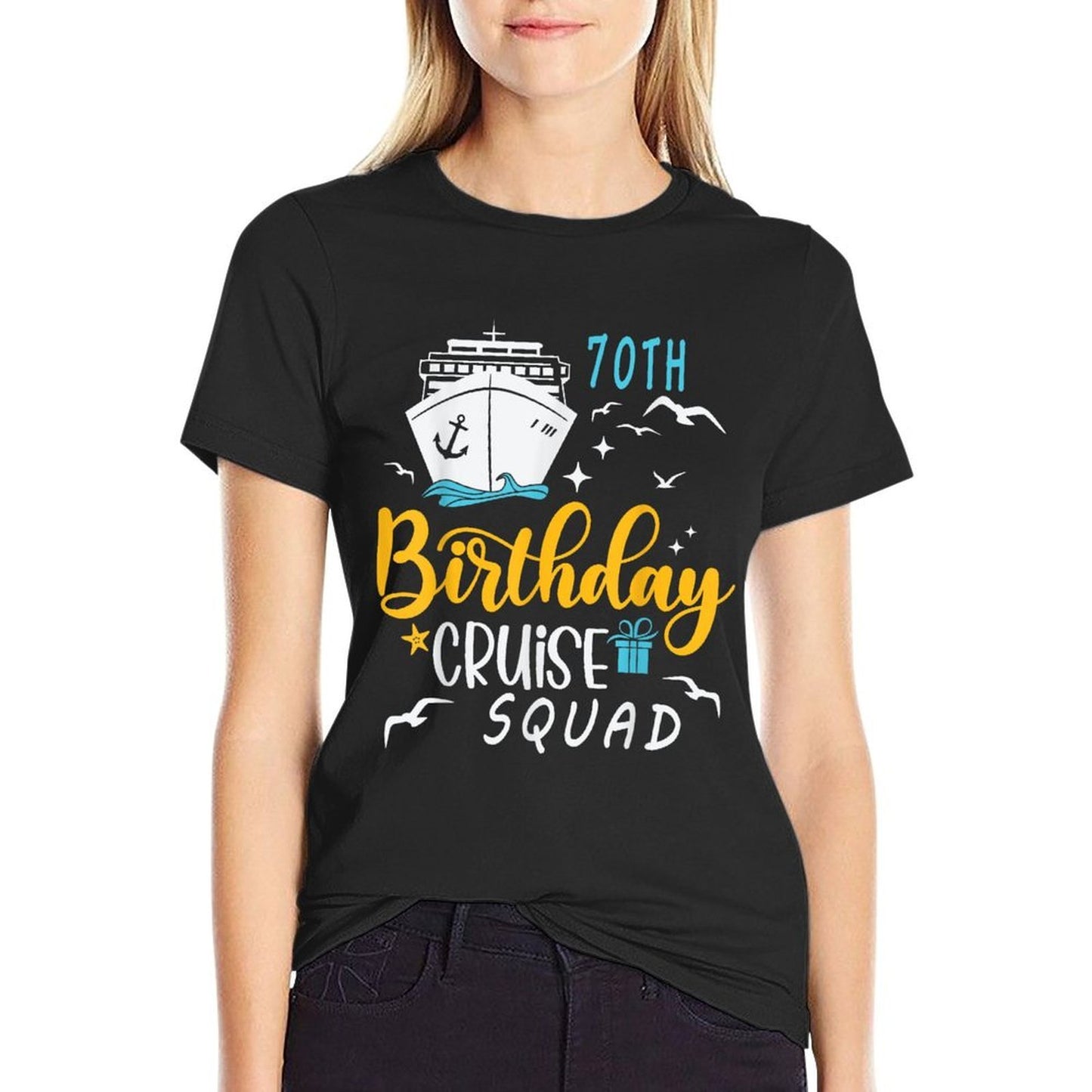 70th Birthday Cruise Squad Gifts 2025 Matching Party Family  Trendy Pattern T-Shirt