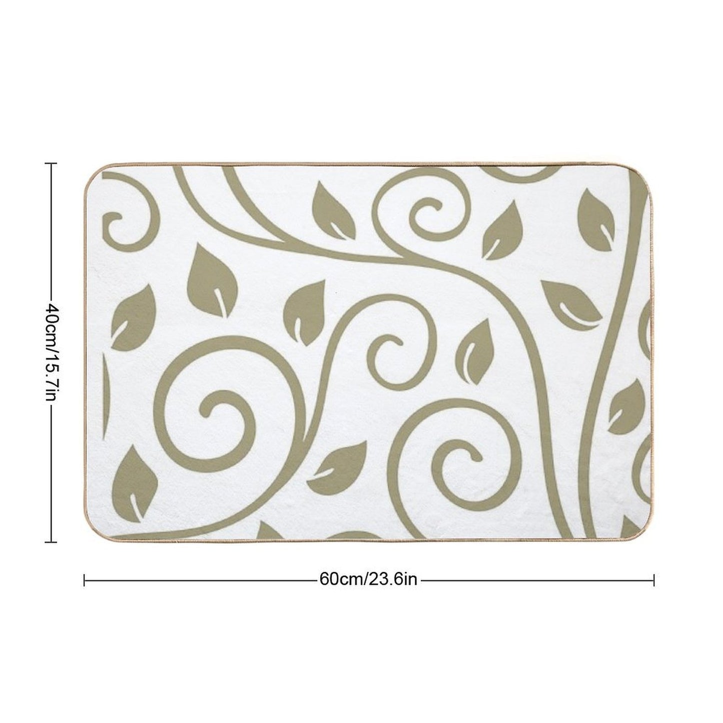 Leaf Floral Pattern  Pet-Safe Bath Mat