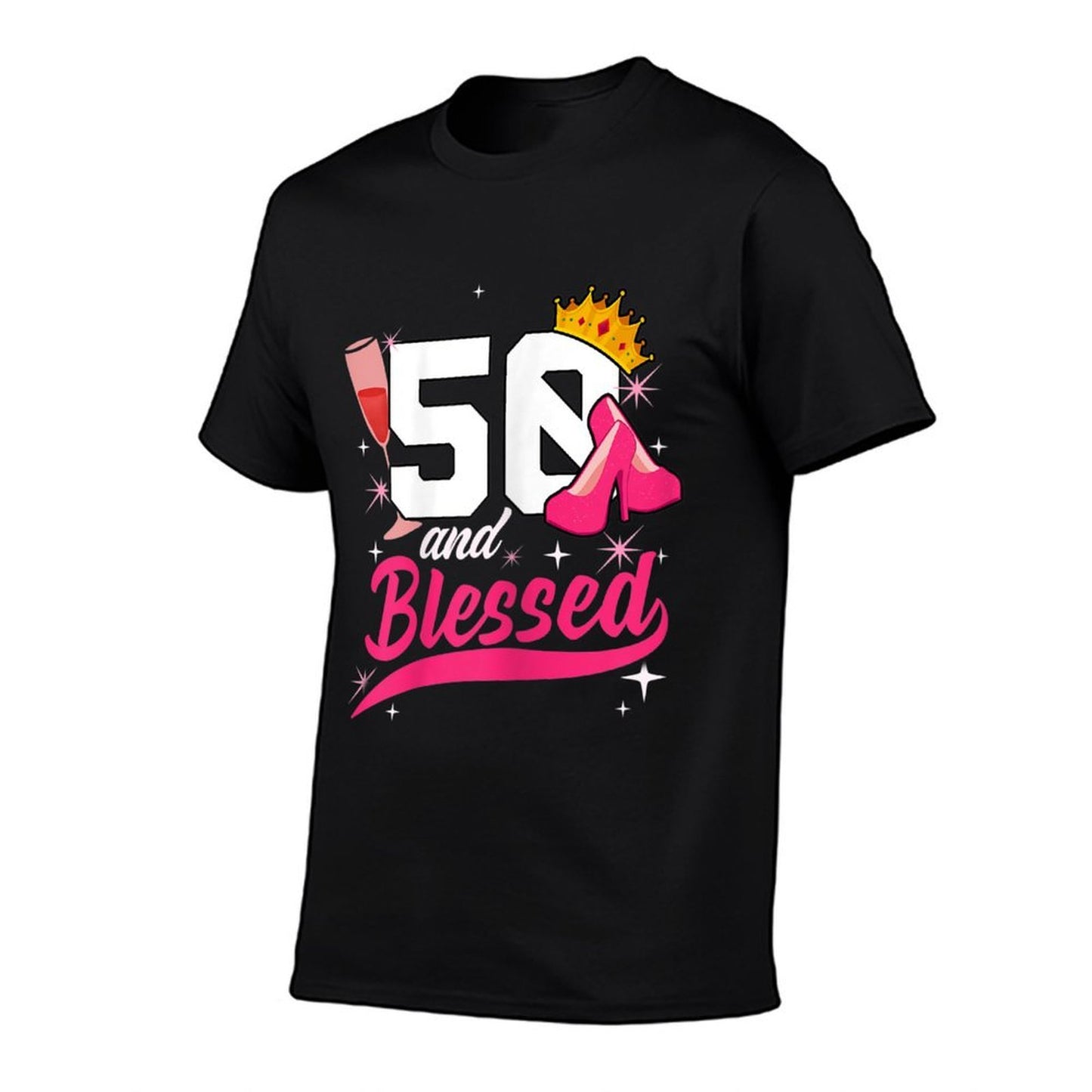 Womens 50th Blessed Birthday Lady for Her Fiftieth Bday Woman  Relaxed-fit T-Shirt