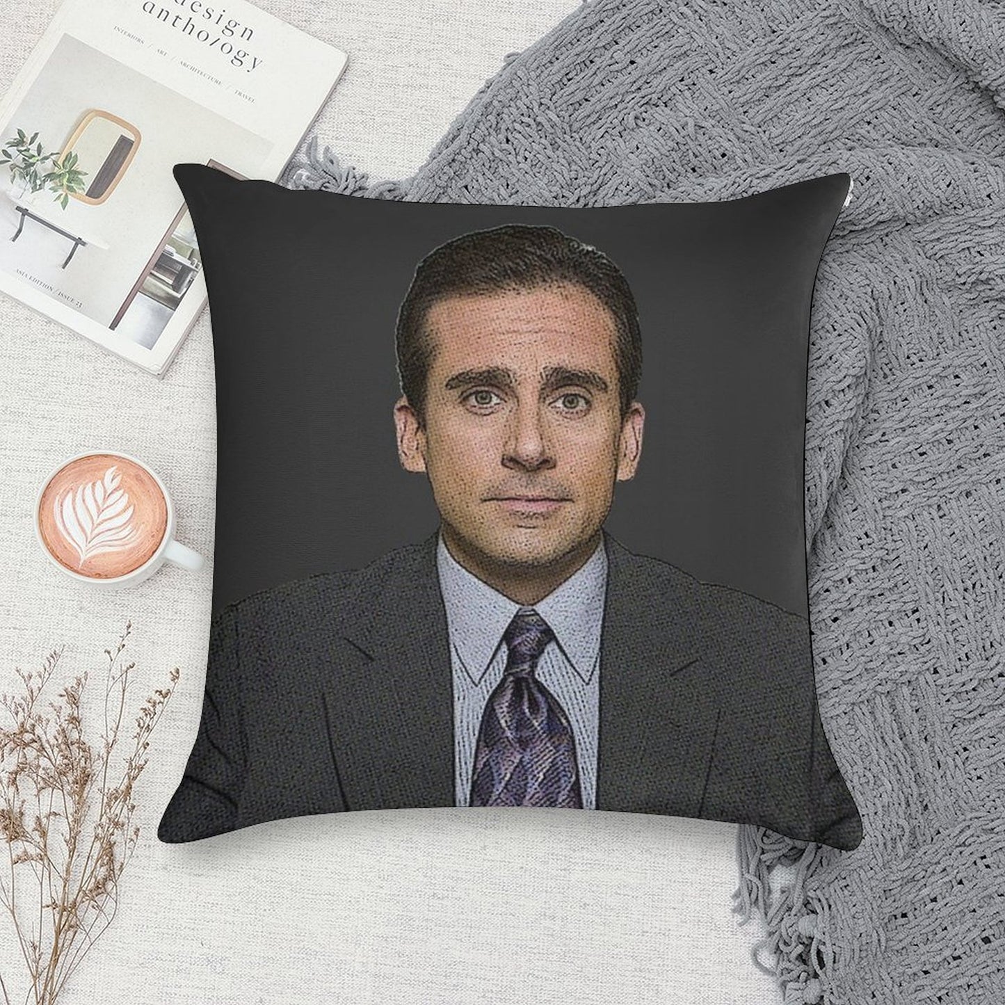 MICHAEL SCOTT Steve Carell The Office TV Show NBC Soft Style Accent Throw Pillow