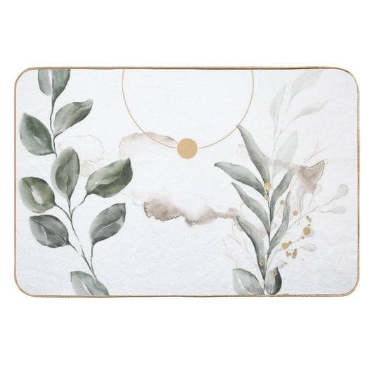 Abstract Composition of Leaves  Easy Maintenance Bath Mat