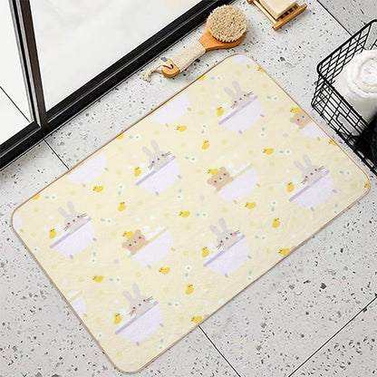 Cute Animals In Bathtub Pattern  Odorless Bath Mat