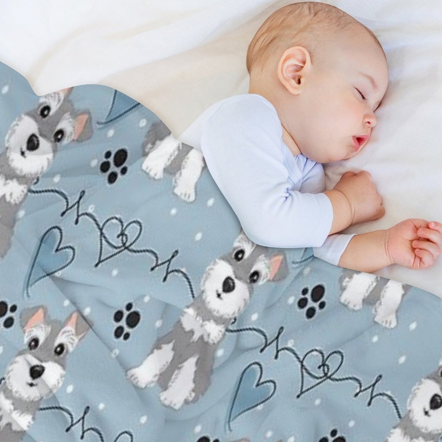 Love Salt And Pepper Miniature Schnauzer Plush Throw Blanket