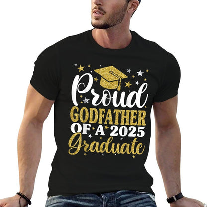 Proud Godfather Of A 2025 Graduate Graduation Family  High-quality Stitching T-Shirt