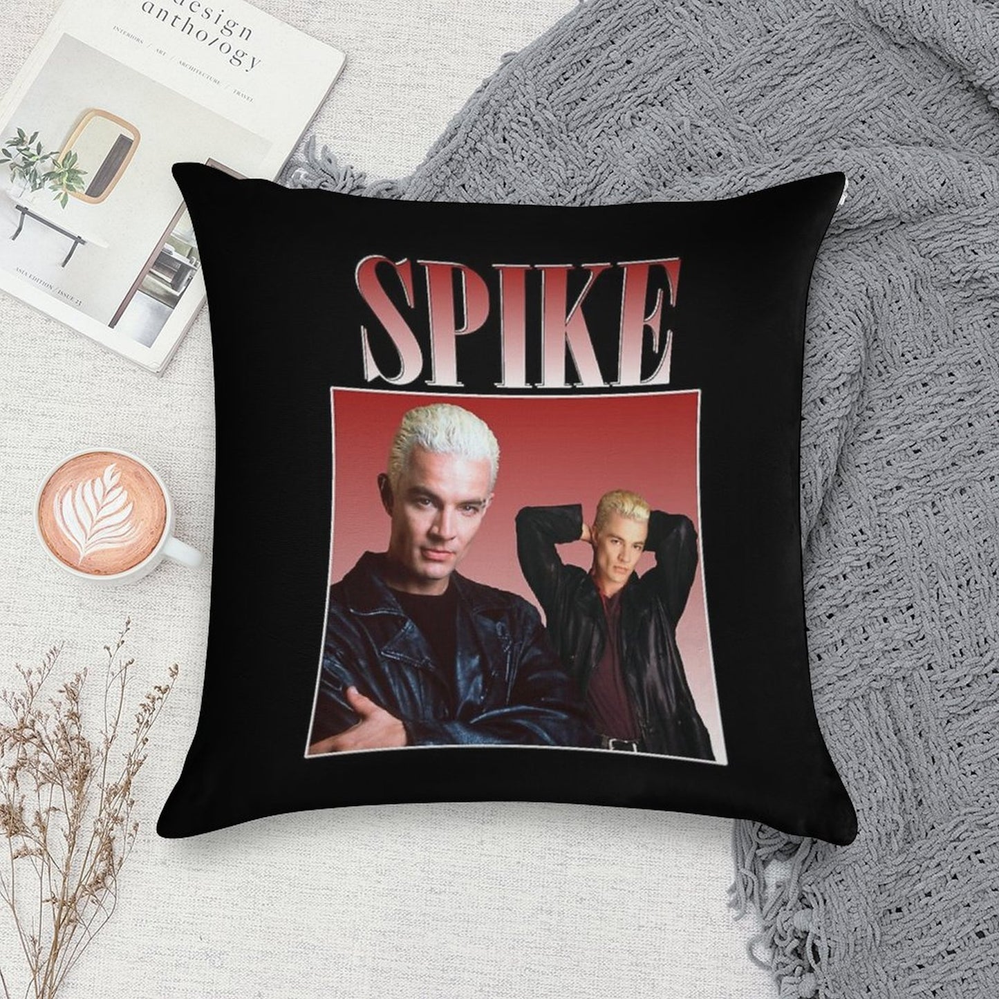 Spike Retro Design Classic Throwback Soft Anti-Pilling Throw Pillow