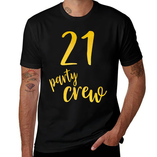 21 Years Old 21 Birthday Party Crew Gifts 21st Birthday  Trendy Pattern T-Shirt