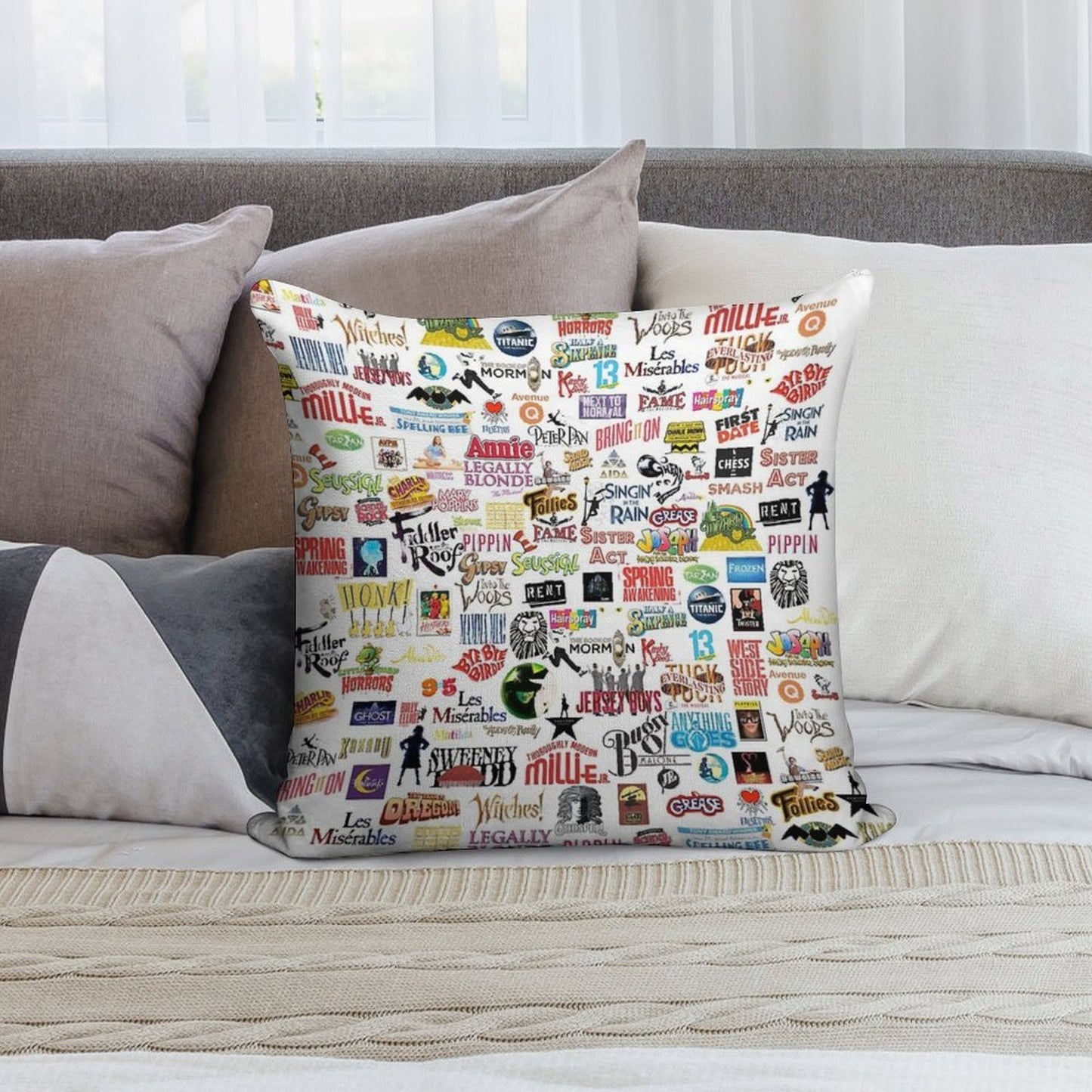 Musical Logos Soft Multiple Sizes Throw Pillow