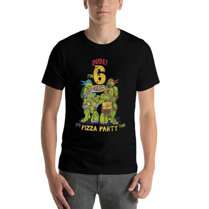 Teenage Mutant Ninja Turtles I'm 6 Dude Pizza Birthday Party  Wrinkle-resistant T-Shirt