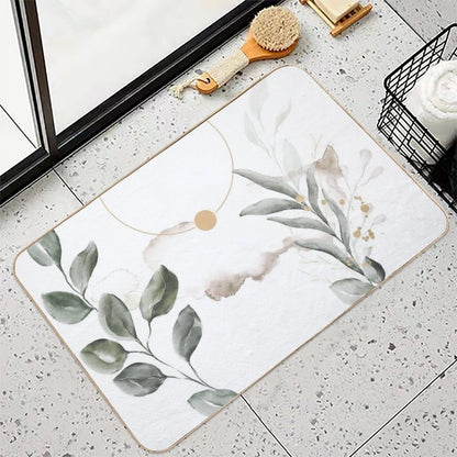 Abstract Composition of Leaves  Easy Maintenance Bath Mat
