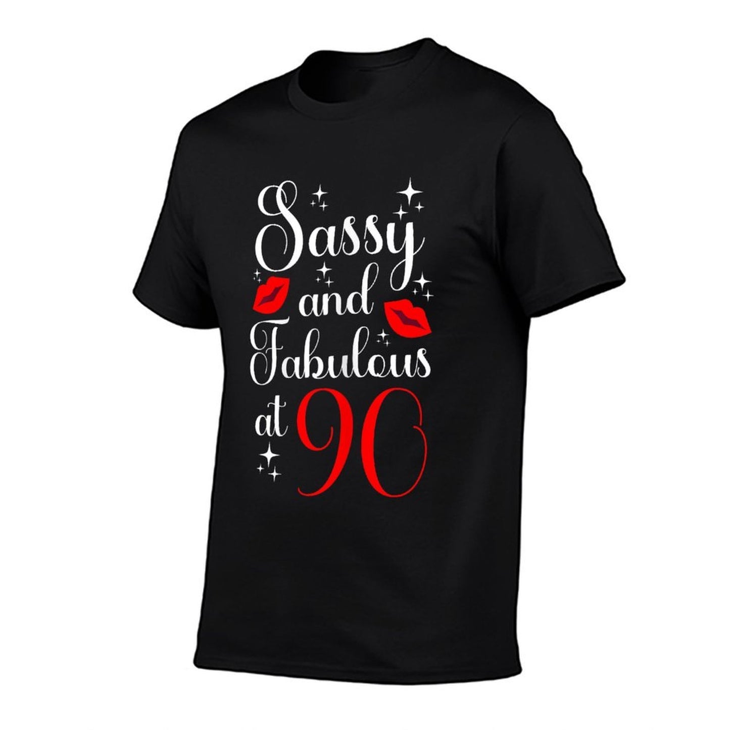Sassy And Fabulous at 90 - Lips 90th Birthday  Wrinkle-resistant T-Shirt