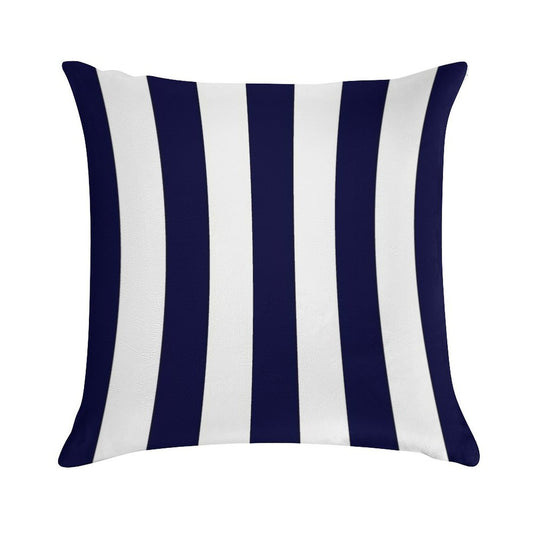 Classic Navy Blue And White Stripes Soft Gift Ready Throw Pillow