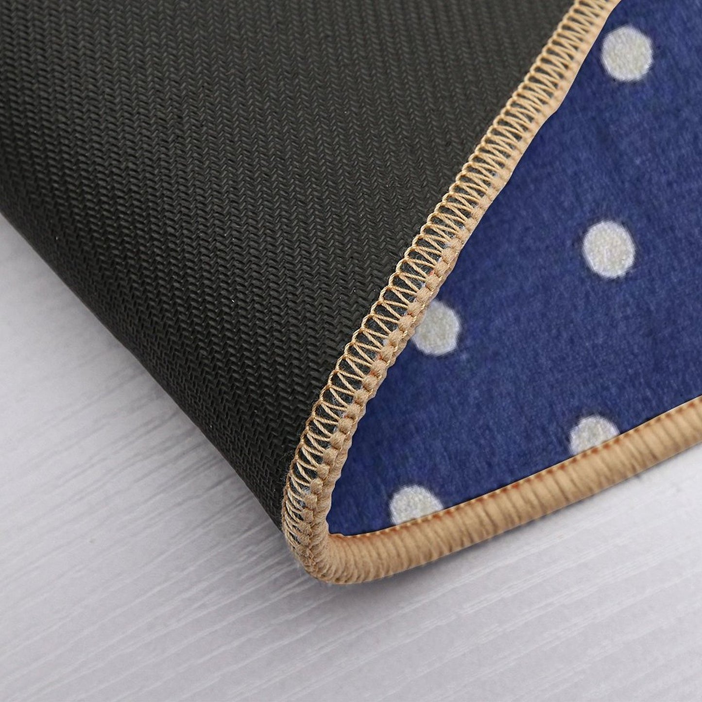 Pois Blue & White Pattern Texture  Non-Slip Bath Mat