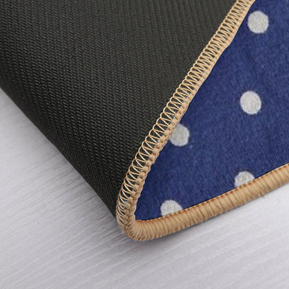 Pois Blue & White Pattern Texture  Non-Slip Bath Mat