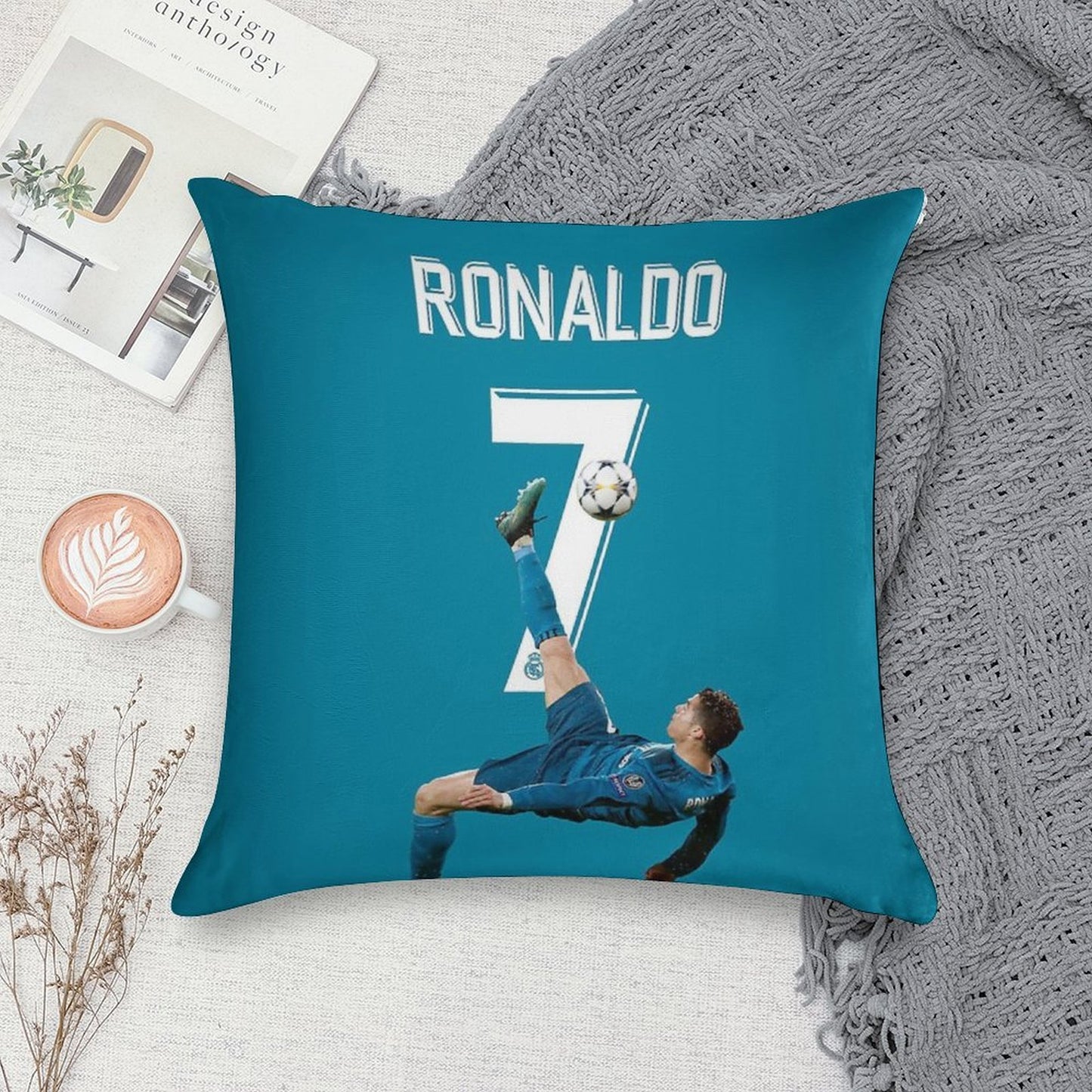 Ronaldo Overhead Kick Soft Gift Ready Throw Pillow