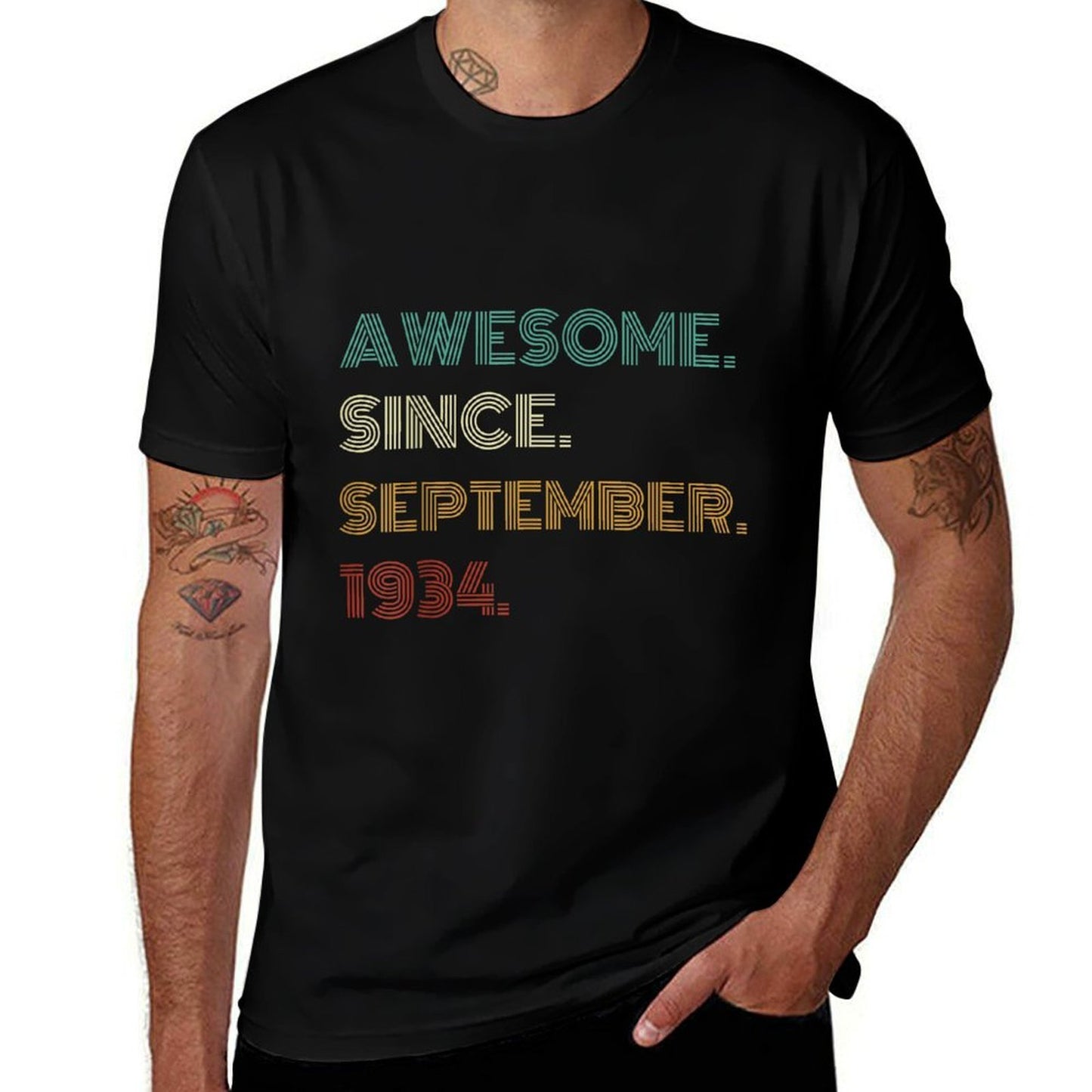 90 Years Old Awesome Since September 1934 90th Birthday  Eco-friendly Material T-Shirt