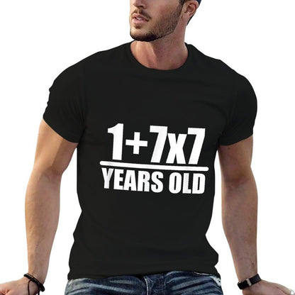 1+7X7 Years Old 50th Birthday Funny Math  Oversized Silhouette T-Shirt